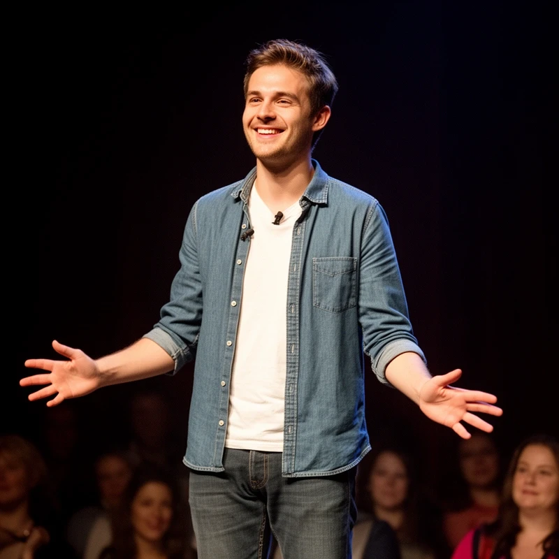 Stand-up-Comedy Trainer auf der Bühne